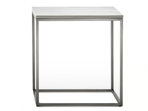 PABLO - Calacatta Oro marble and metal high side table _ Black Tie